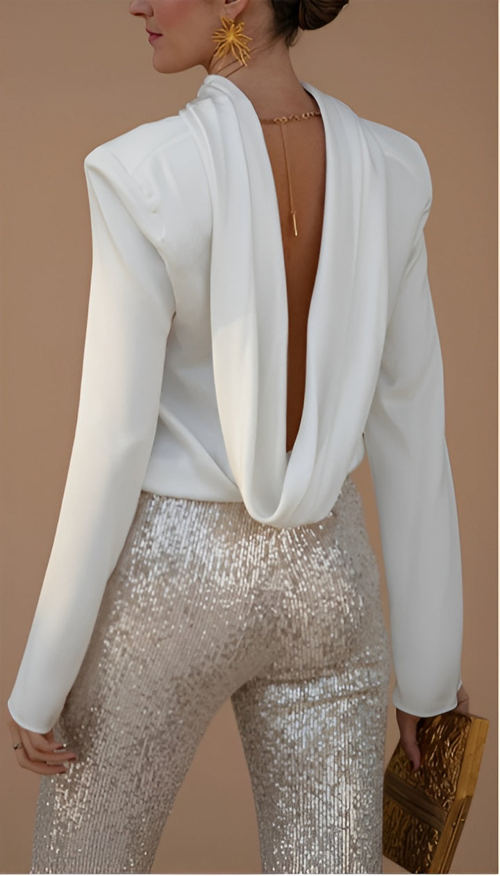 Elea Blouse – Satin & Elegant Chain Detail