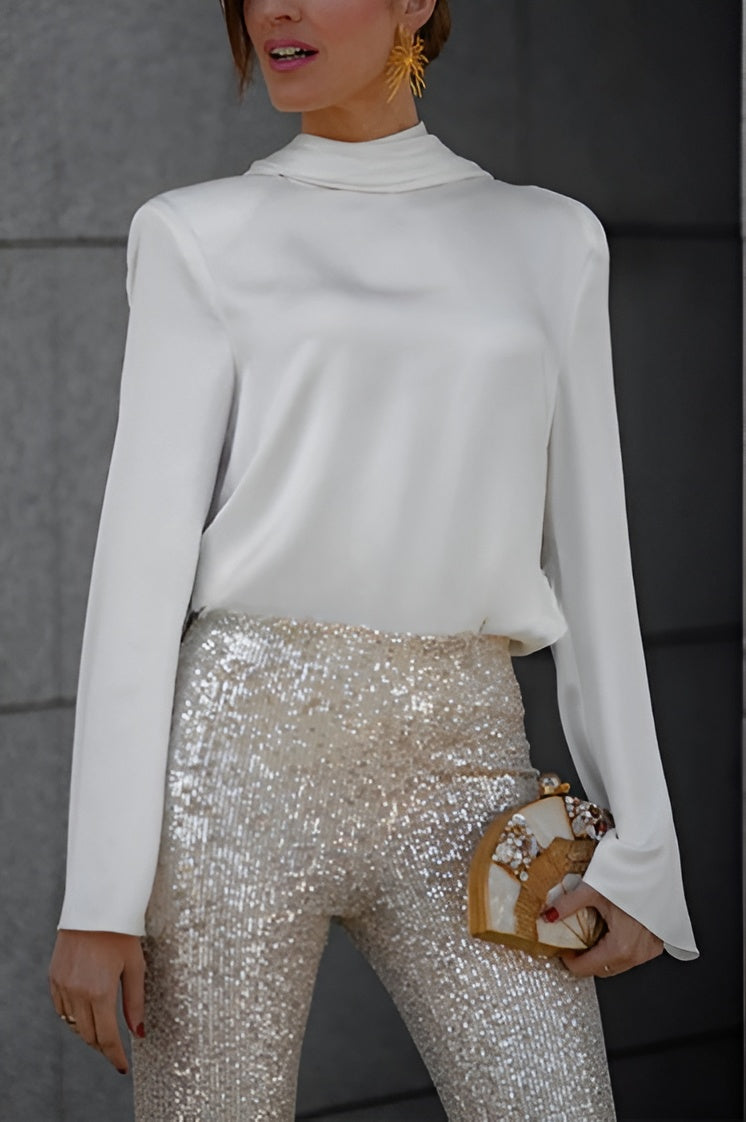 Elea Blouse – Satin & Elegant Chain Detail