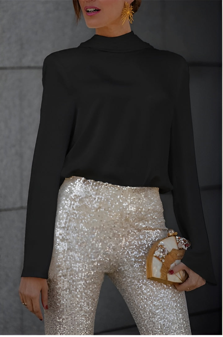 Elea Blouse – Satin & Elegant Chain Detail