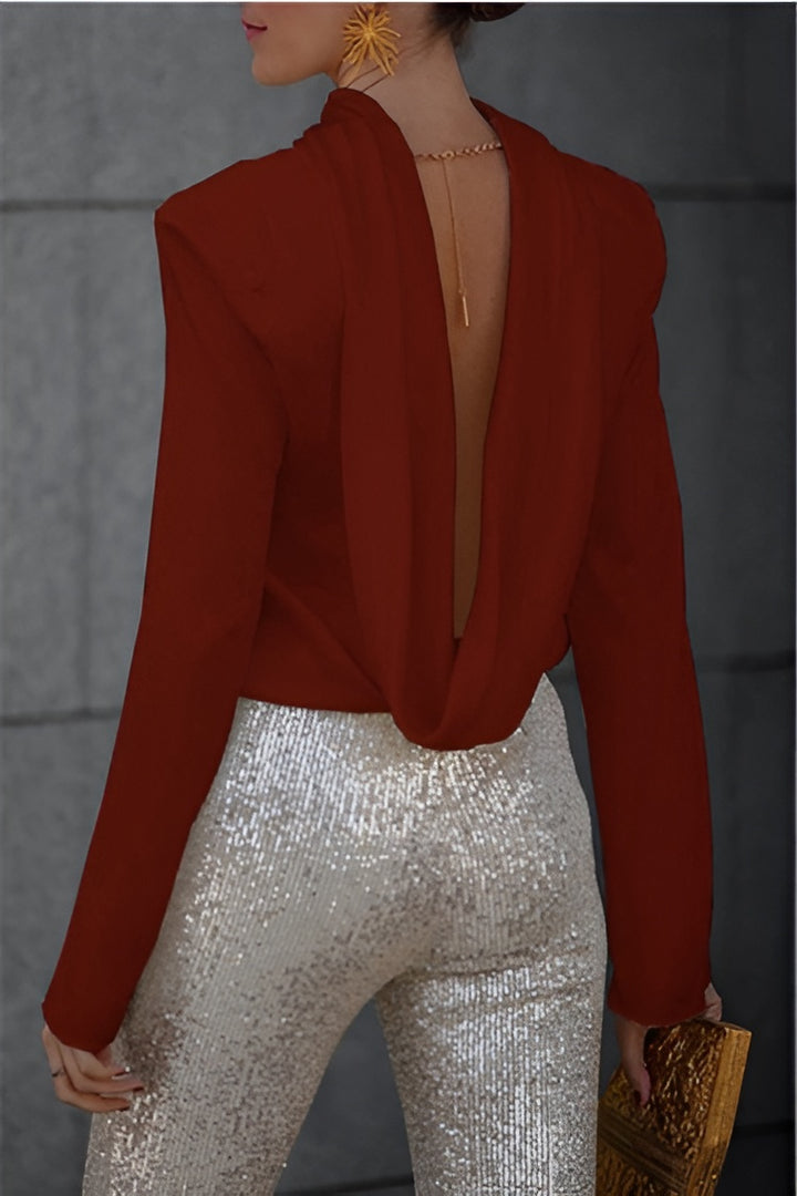 Elea Blouse – Satin & Elegant Chain Detail