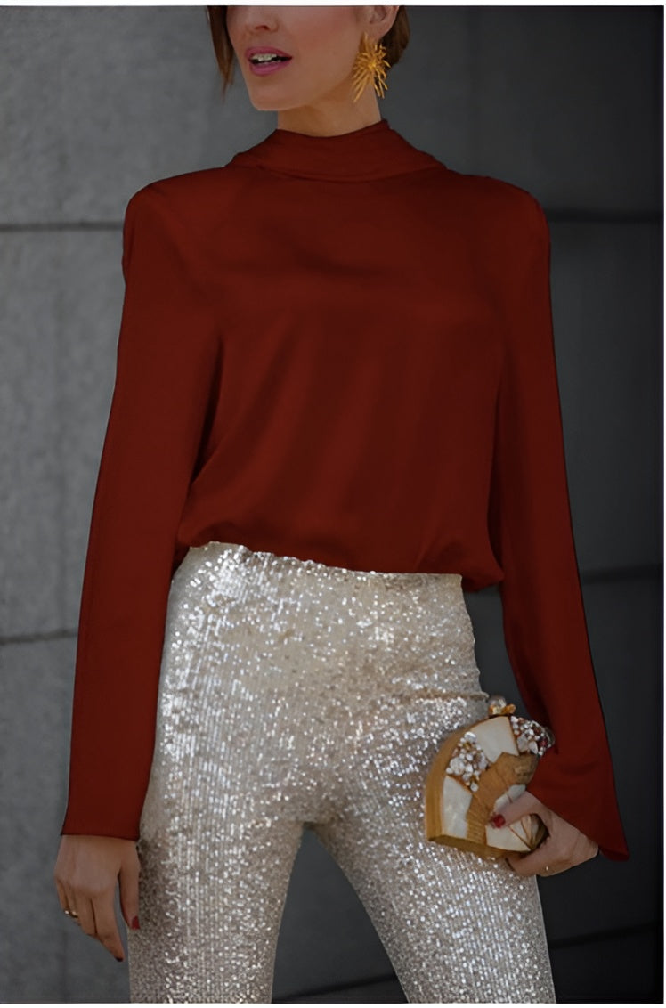 Elea Blouse – Satin & Elegant Chain Detail