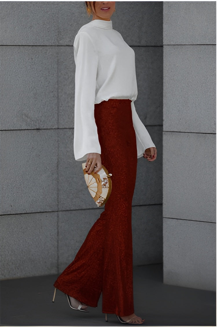 Elea Trousers – Sequins & Elastic Waist