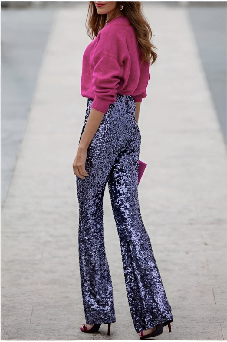 Elea Trousers – Sequins & Elastic Waist
