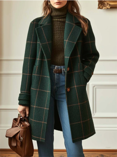 Quinlan Wool Check Coat