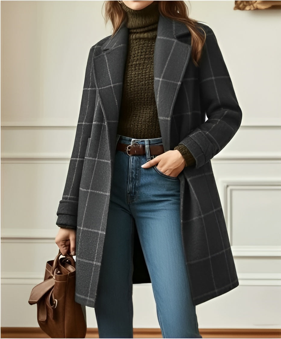 Quinlan Wool Check Coat