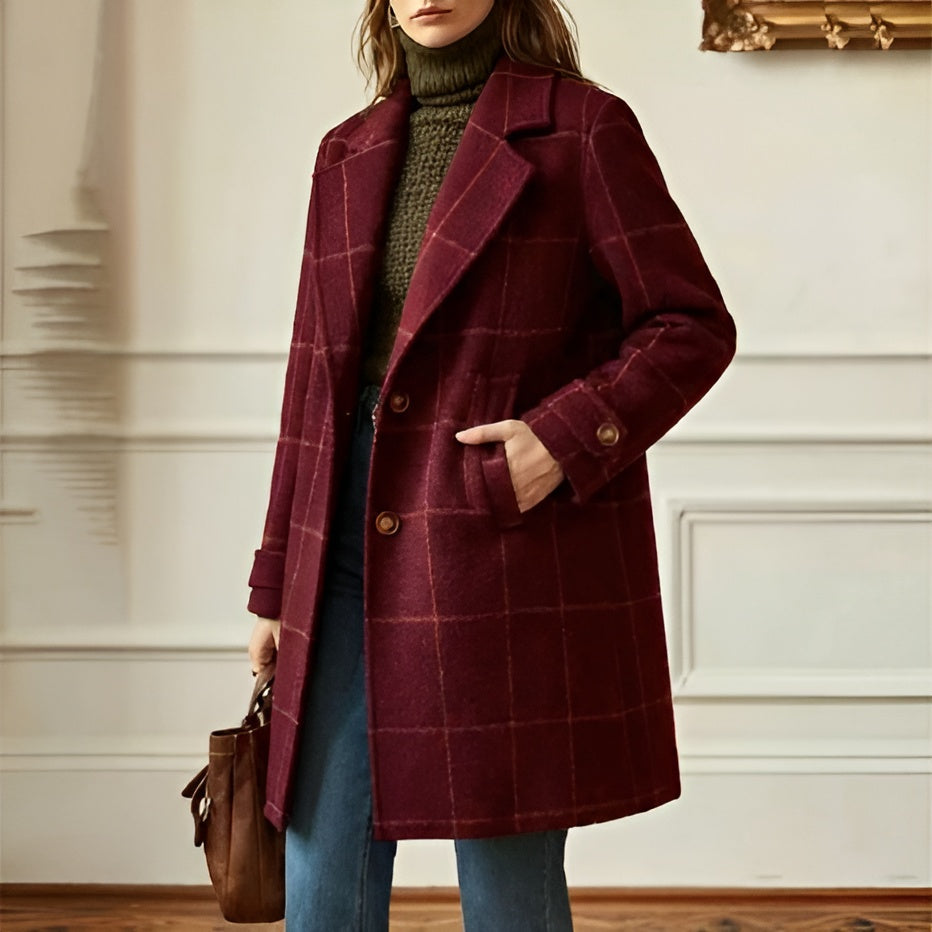 Quinlan Wool Check Coat