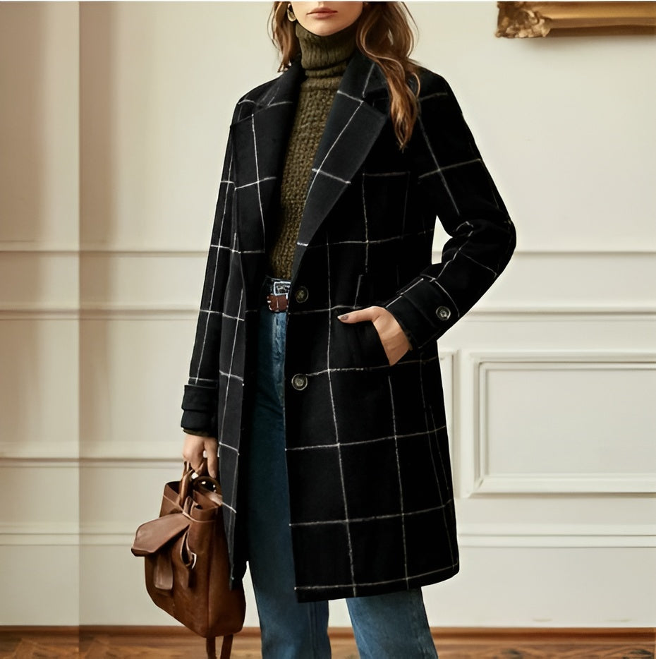 Quinlan Wool Check Coat