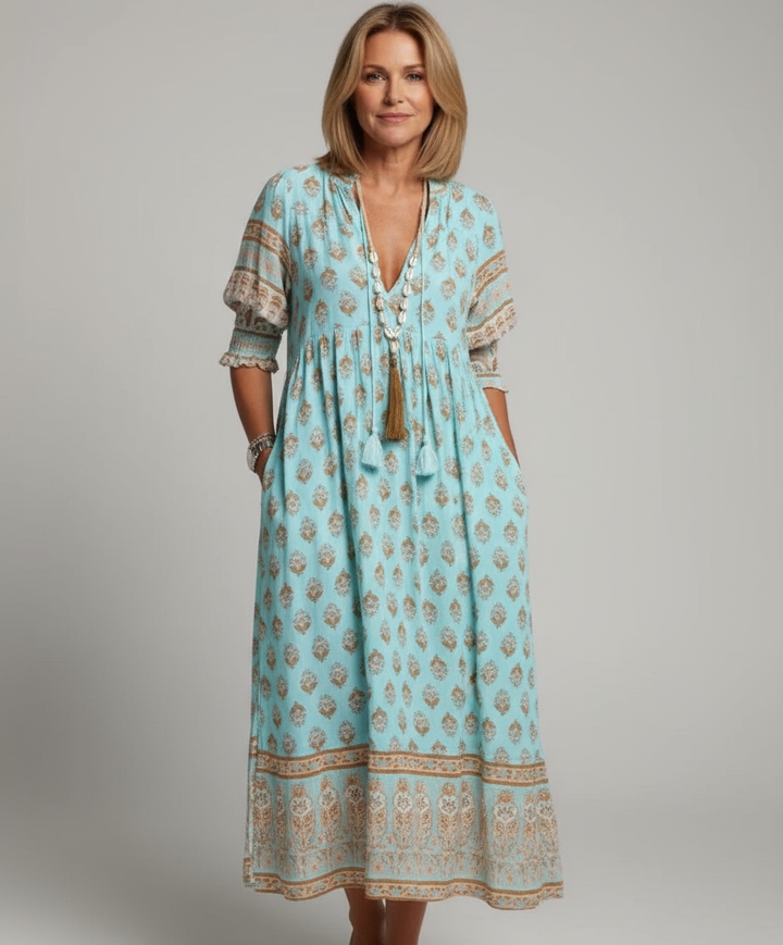 Aurelia | Chic Floral V-Neck Dress