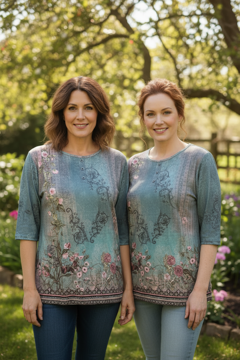 Soft Floral Pattern Casual Blouse